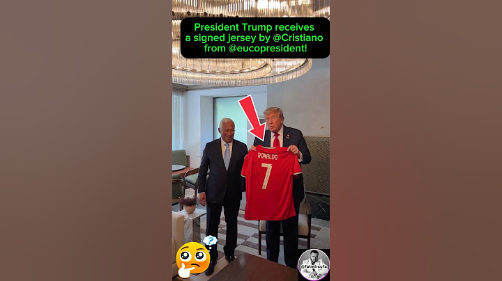 President Trump receives a signed jersey by Cristiano from eucopresident! #donaldtrump #trump #usa
