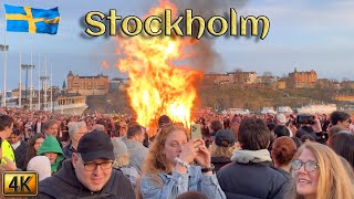 Swedens Stockholm City Stroll, Walpurgis bonfire ストックホルム、バルプルギスのたき火 Suecia, Hoguera de Walpurgis