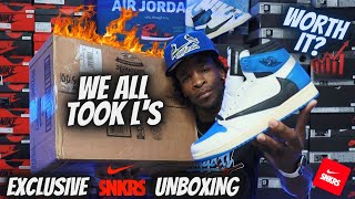 CRAZY SNKRS APP UNBOXING & JORDAN 1 TRAVIS SCOTT FRAGMENT TALK!! ARE THEY WORTH THE RESALE??