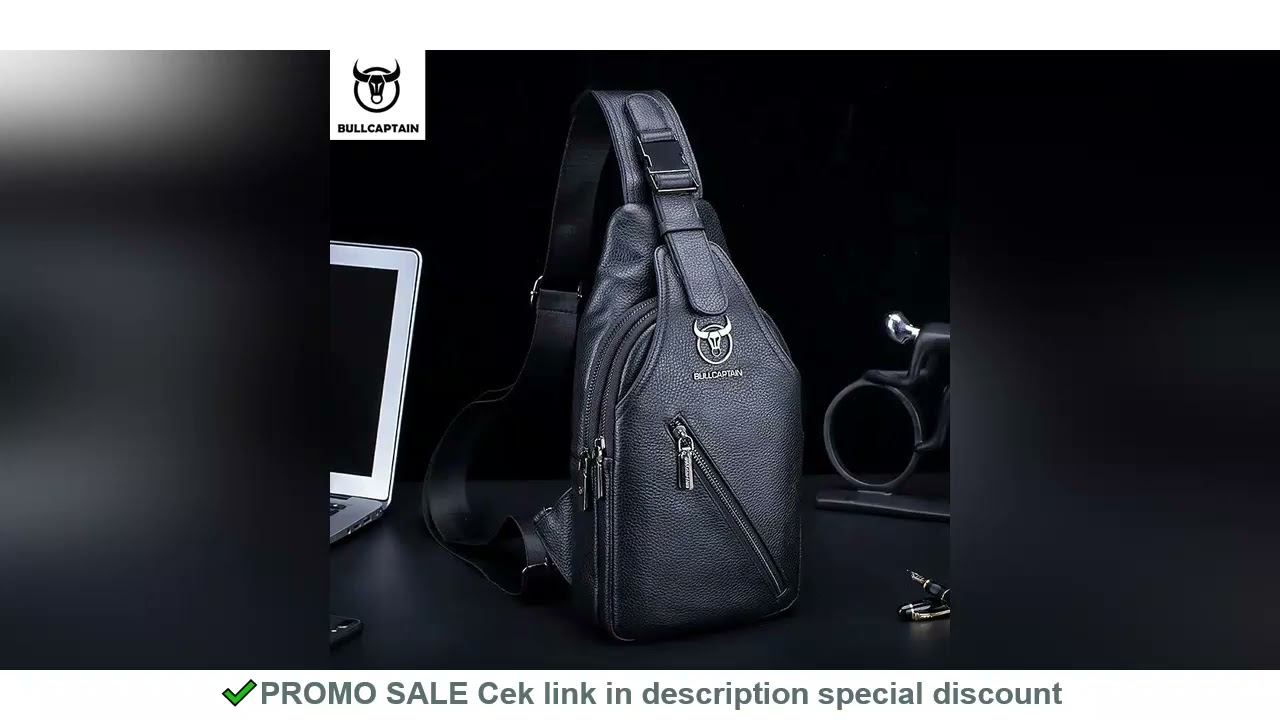 BULLCAPTAIN Men's Leather Chest Bag Multi-Function Travel Storage Bag Men's Messenger Bag Hardware Z