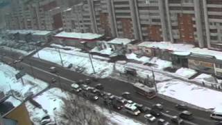 Видео 26.02.16 ~07:42 Чебоксары, ул.М.Горького от YY, 2-й Молодёжный переулок, Чита, Россия