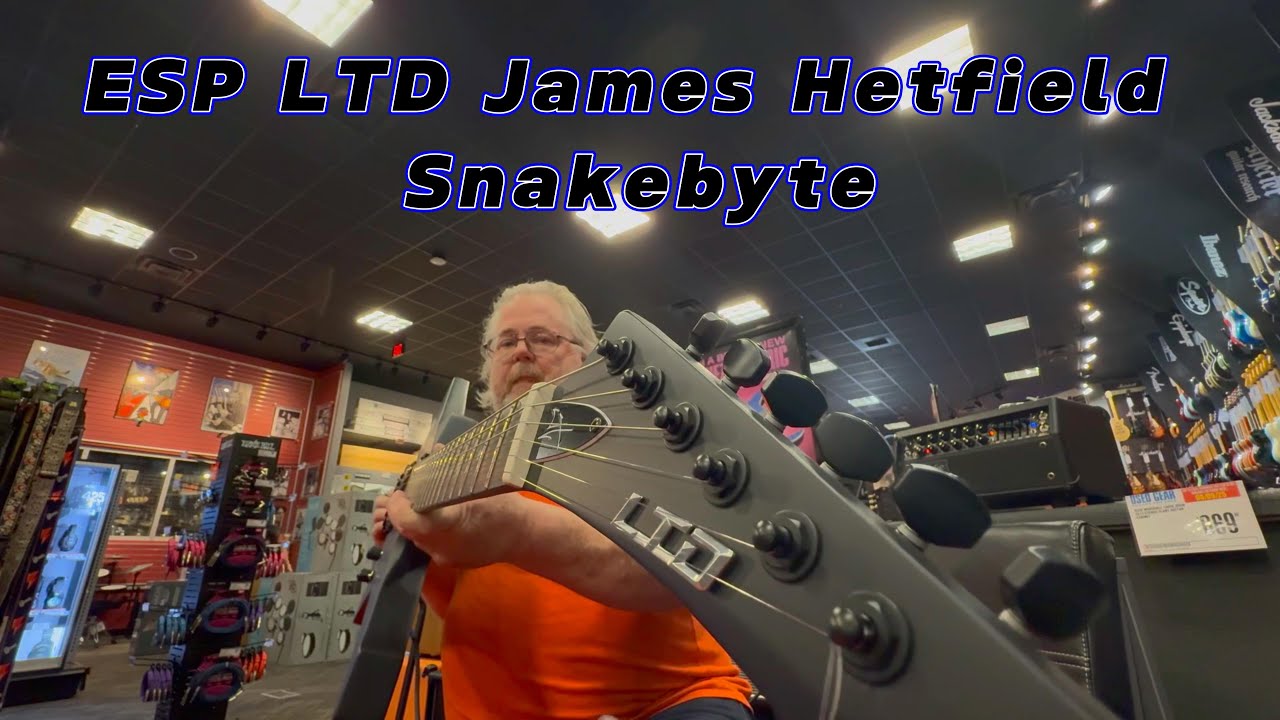 ESP LTD James Hetfield Snakebyte demo at Guitar Center.