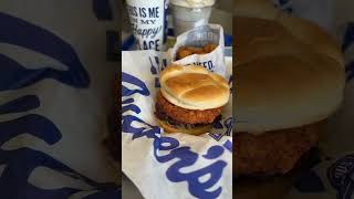 Fried Cheese Curd Patty on a burger #culvers #burger #fastfood #snack