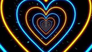 10 hour led lights Heart tunnel background - Yellow & Teal heart wallpaper