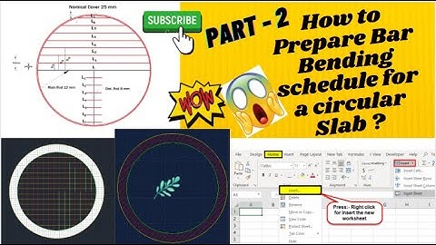 How to prepare Bar Bending Schedule (BBS) for a circular Slab By excel sheet part 2