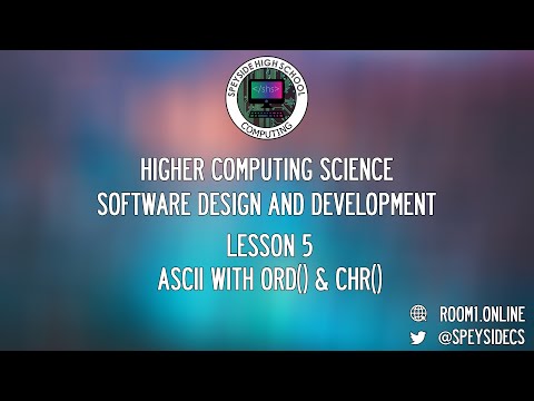 5. Higher Computing Science - ASCII with chr() and ord() (Python 3)