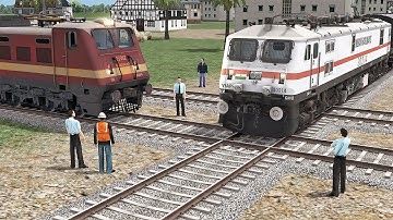 EMERGENCY TRAIN STOP ! Two Trains on Same Track | BeamNG.Drive - Train vs Train