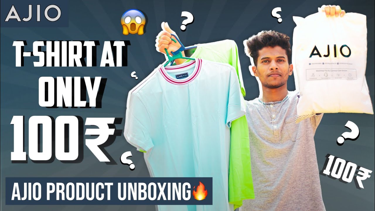 Ajio product unboxing | t-shirt at only 100₹ 😱🔥 - YouTube