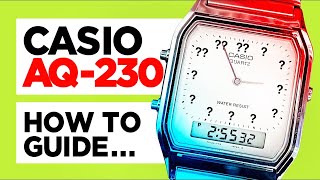 #CASIO AQ-230 (MODULE 5154) - How to Set the Time, Date, Alarm, use the Stopwatch and Dual Time!