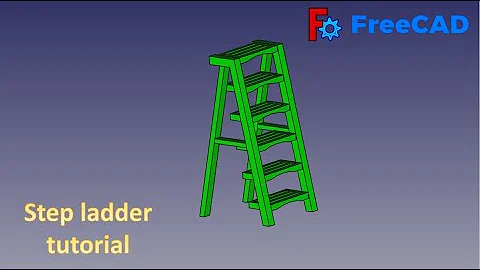 FreeCAD Tutorial : How to make a Step Ladder in Freecad #freecad #3dmodel #3ddesign #cad