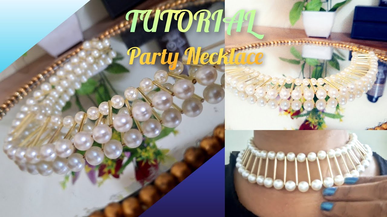 How To Make Pearl Necklace // At Home //Necklace Tutorial // Designer