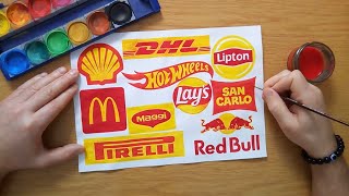 TOP 10 yellow &amp; red logos - McDonald&#39;s, Shell, Hot Wheels, Red Bull, Pirelli, Lay&#39;s, Maggi ...etc.