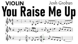 You Raise Me Up in D Violin Sheet Music Backing Track Partitura Josh Groban