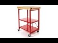 Origami folding kitchen island cart with casters