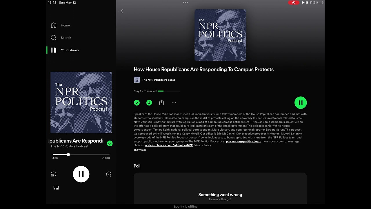 NPR Politics podcast audio retweet – Mike Johnson protests and annoying “I can't hear you” rhetoric