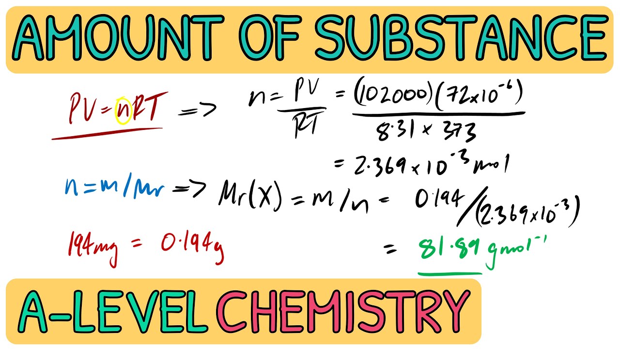 Amount of Substance - Past Paper Exam Question Walkthrough｜A Level ...