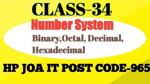 Computer Number System Conversion//HP JOA IT Post Code-965//Class-34.