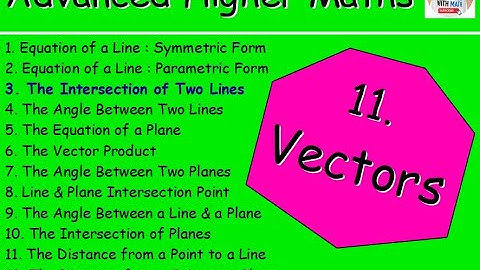11.3 Vectors 3: The Intersection of Two Lines - Advanced Higher Maths Lessons @MrThomasMaths