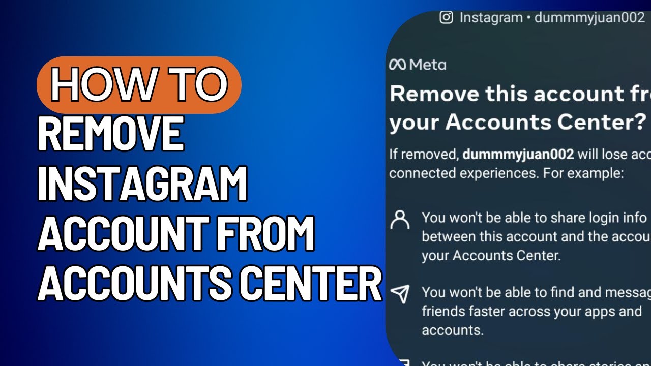 How To Remove Instagram Account from Accounts Center (2023) - YouTube