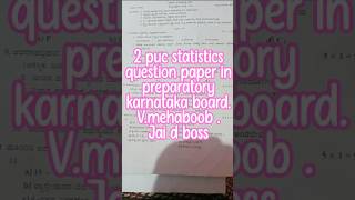 2 puc statistics question paper in preparatory karnataka board