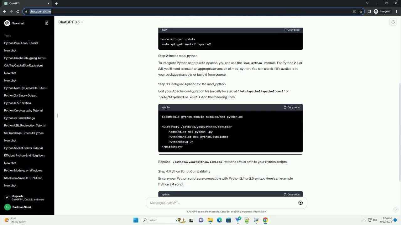 Apache using Python 2 4 Python 2 5 scripts failing - YouTube