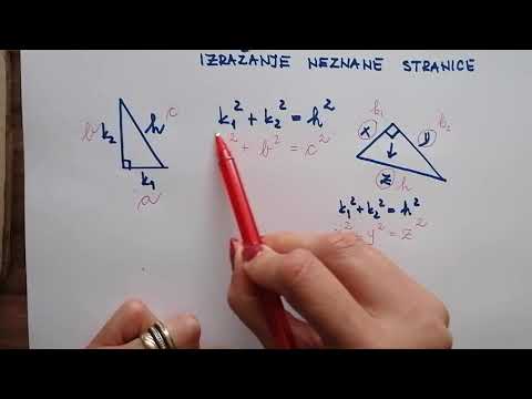 Izračun neznane stranice v pravokotnem trikotniku