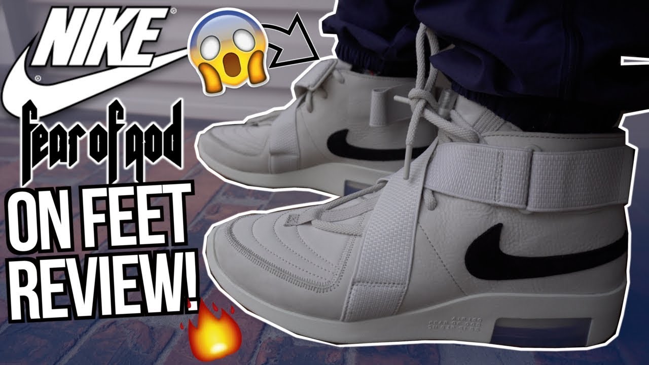 NIKE AIR FEAR OF GOD RAID LIGHT BONE UNBOXING AND ON FEET REVIEW!
