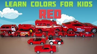 Learning RED Color for Kids to Learn with Street Vehicles Cars and Vehicle Sounds