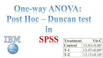 SPSS One-way ANOVA: Post Hoc - Duncan test