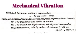 Numerical Problem based on Mechanical Vibration ll Mechanical Vibration ll Mechanical Engineering 