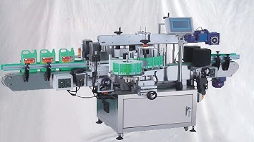 linear labeling machine double sided liquid detergent flat bottles labeller Etiquetadora de botellas