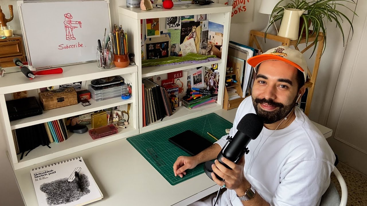 I draw objects around my desk - ASMR tapping sounds, drawing sounds, and ramble