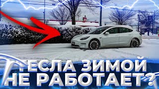 Тесла ПРОТИВ Снега - Автопилот На СНЕГУ - Растрата Энергии Зимой ✅ Tesla Model 3 #ДобрыйДенюшки