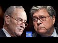 Schumer jokes about Bill Barr getting fired by Trump