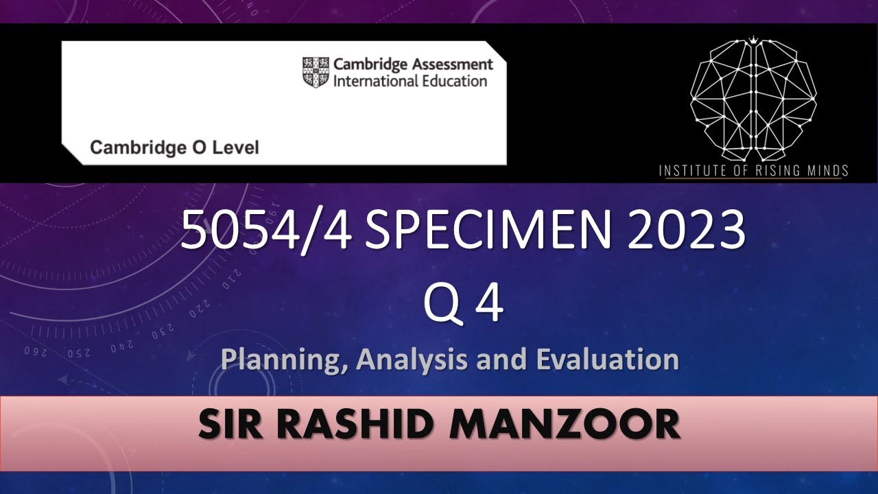Cie o levels 5054 l physics p4 atp specimen 2023 q4 sir rashid
