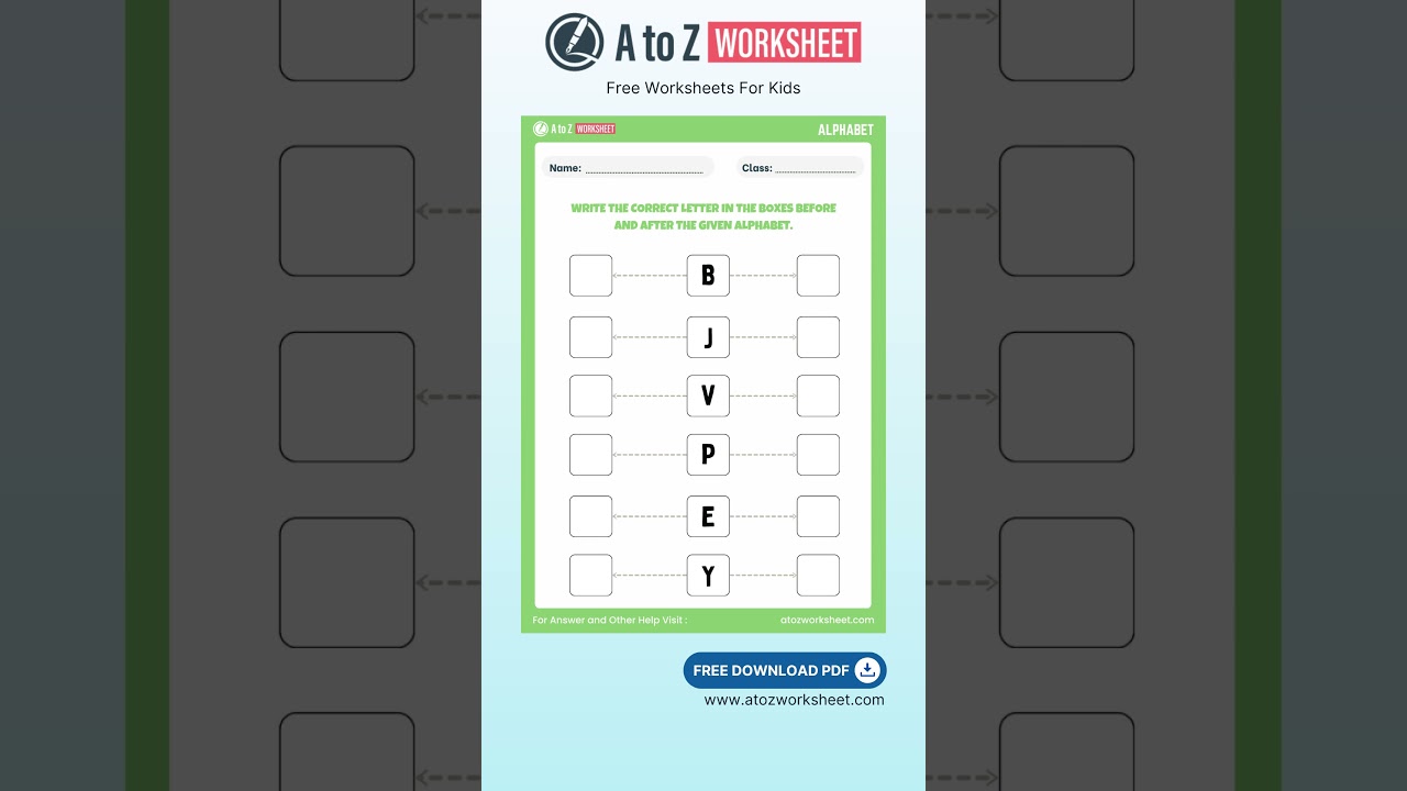 Printable Missing Alphabet Worksheet PDF | Teacher Resource