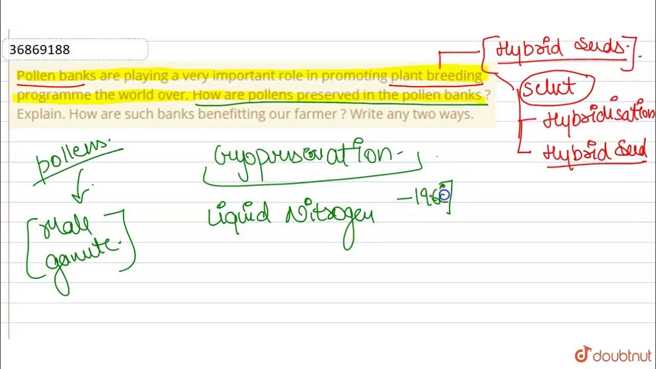 Pollen banks are playing a very important role in promoting plant