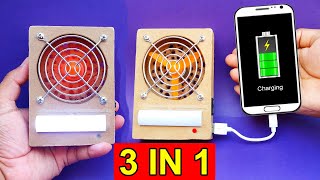 Making A Portable Fan Power Bank And LED Light Science Project | Travel Fan | LED Light | Power Bank