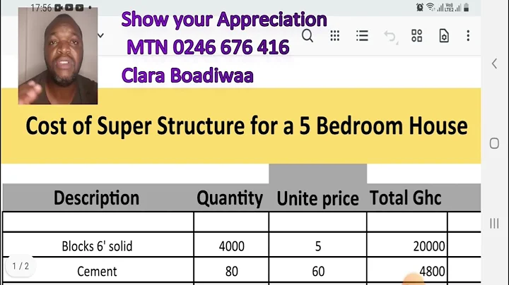 Building in Ghana Cost of Super Structure Spreadsheets
