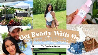 get ready with me for a date || let’s chat, ootd, purse unboxing, makeup, farmers market