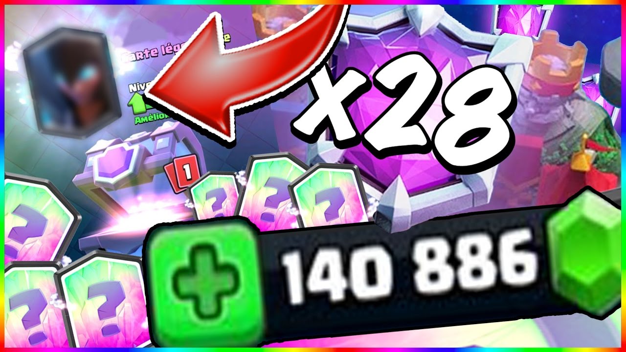 CLASH ROYALE LE PLUS GROS PACK OPENING DE MA VIE 1100€ ! - Aujourd'hui video clash royale dans laquelle on va faire un incroyable pack opening de 140 000 gemmes soit 1100€ plein de legendaire et coffre super magique !