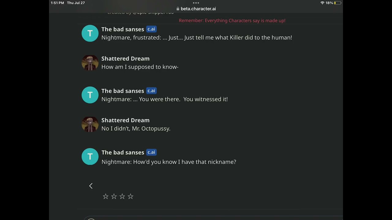 Character.AI - nightmare sans