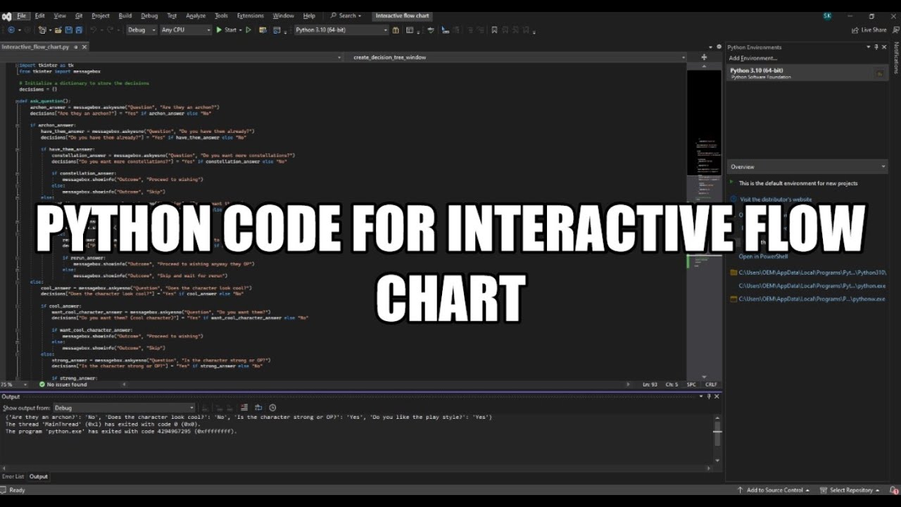 Python code for Interactive flow chart - YouTube