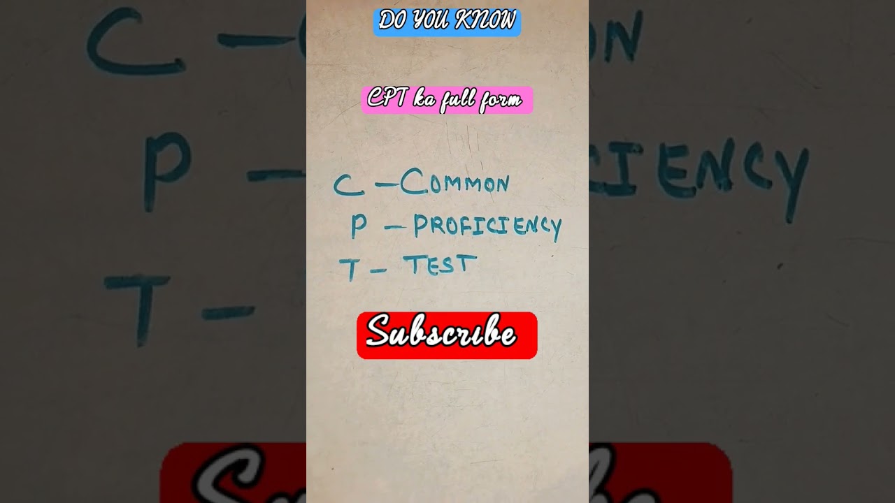 CPT ka full form kya hota hai? full form of CPT? 