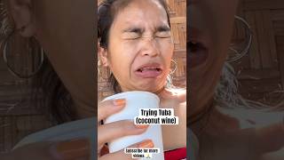 Trying Tuba the coconut wine in Philippines. #philippines #tuba #coconutwine #siquijor #island