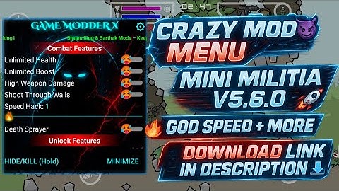 Mini Militia v5.6.0 Mod Menu | Official Trailer Coming Soon ! | Team GMX | @AuraModder @sarthakmods 