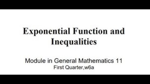 WEEK 6A Solving Exponential Equations and Inequalities