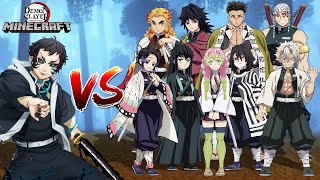 Upper Moon 6 (Kaigaku) Vs All Hashira! Demon Slayer Minecraft Battle