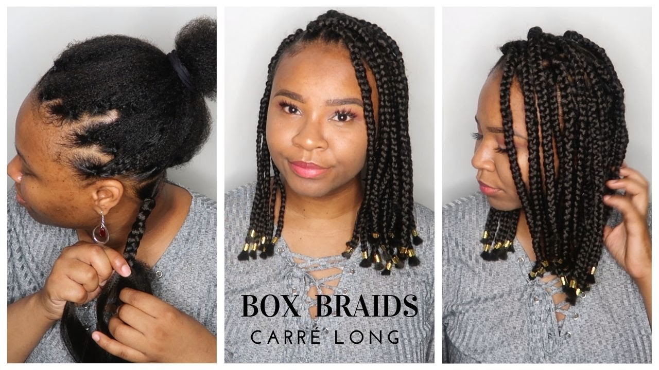 BOX BRAIDS BOB | METHODE AVEC ELASTIQUE | COMMENT FAIRE DES BOX BRAIDS ...