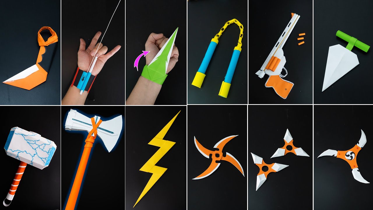 12 Cool Origami Paper Weapons Easy To Make At Home YouTube